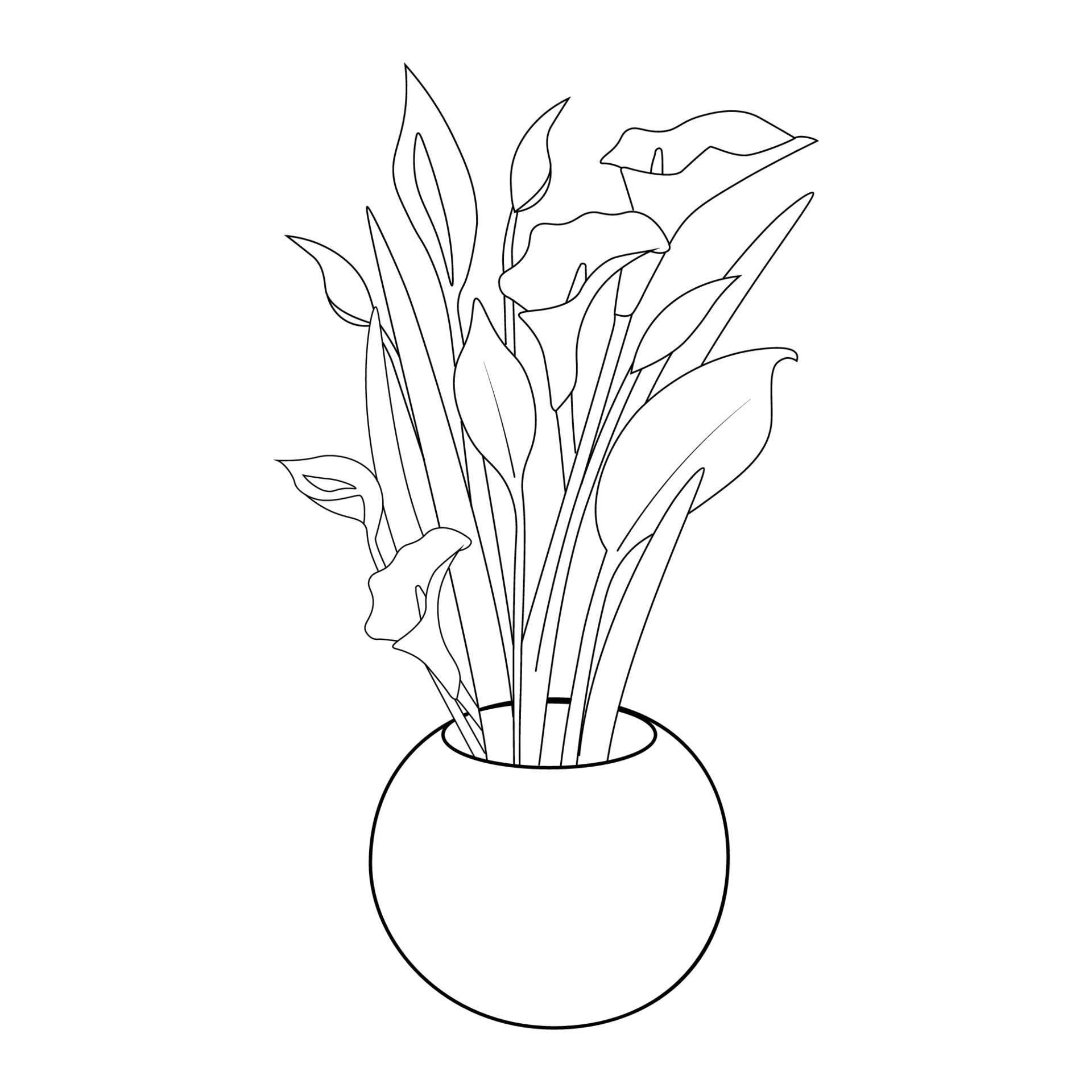 flower vase pictures to color