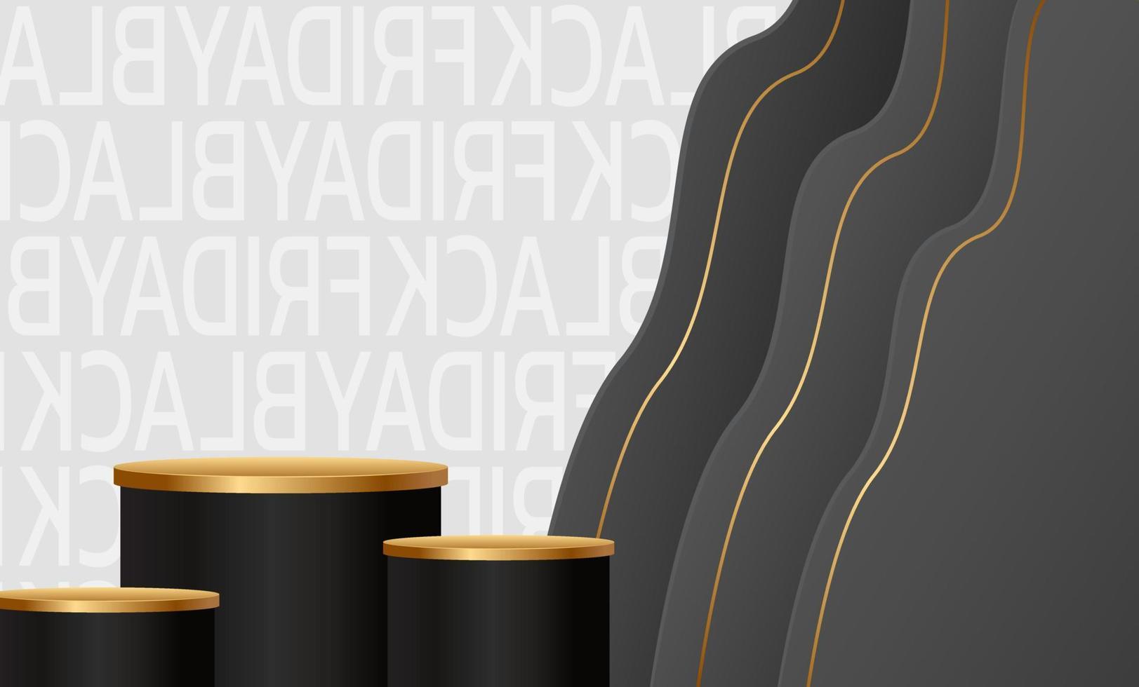 Black Friday Super Sale. Banner, poster on dark background. podium for sale vector