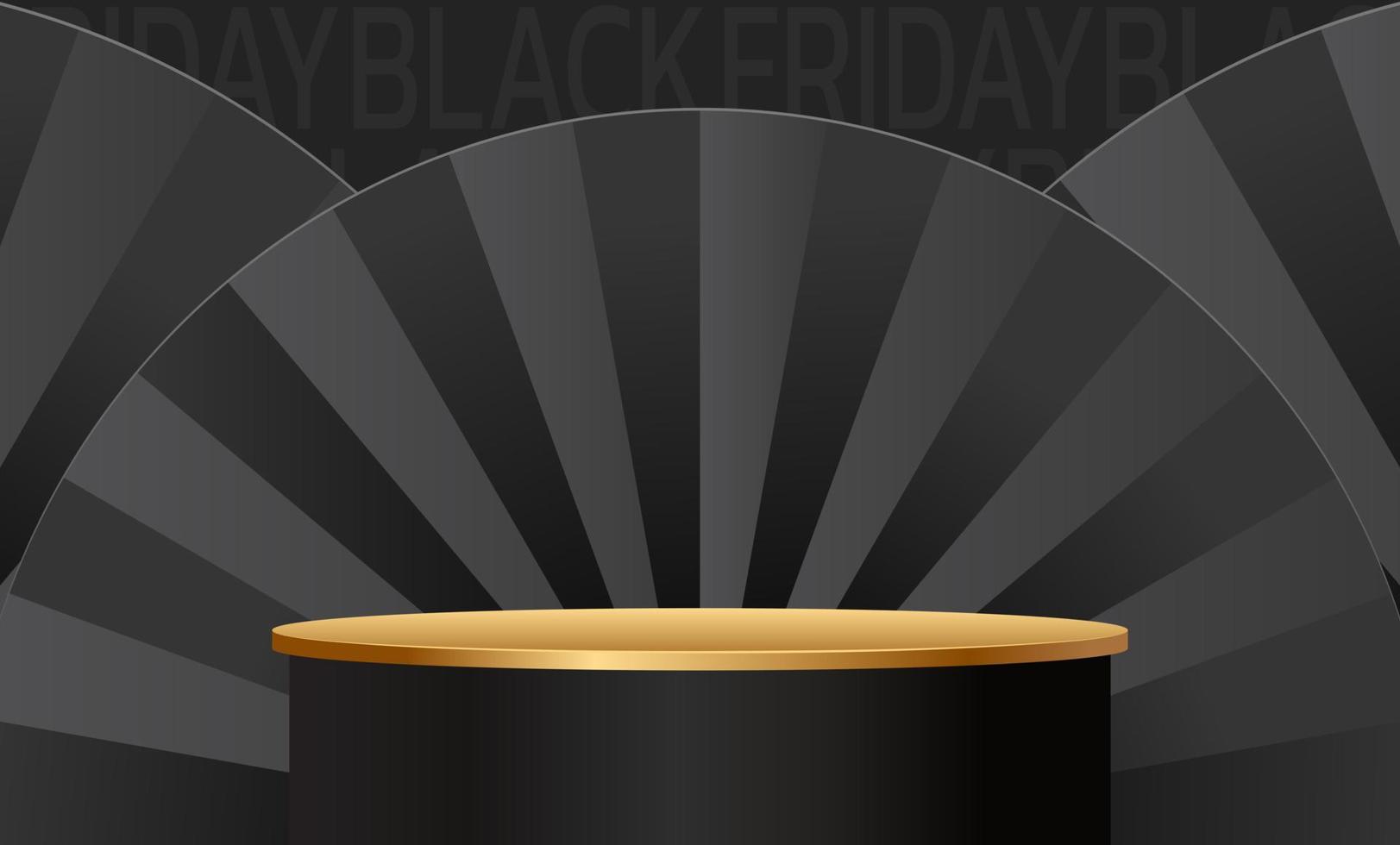 Black Friday Super Sale. Banner, poster on dark background. podium for sale. vector