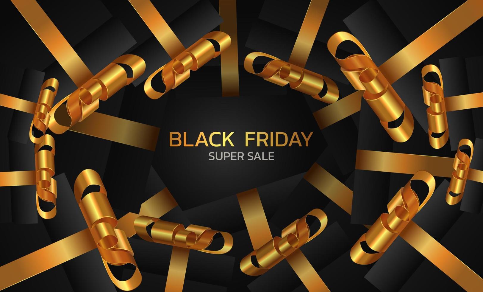 Black Friday Super Sale. Banner, poster on dark background. podium for sale. vector