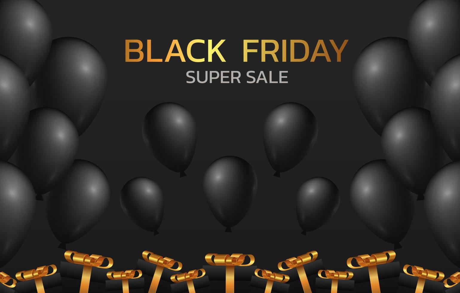 Black Friday Super Sale. Banner, poster on dark background. podium for sale. vector