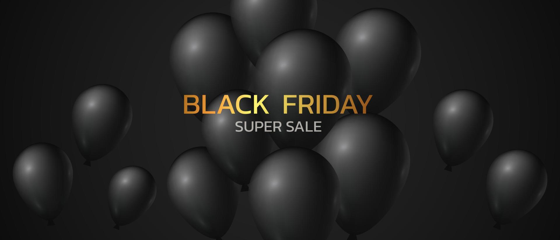 Black Friday Super Sale. Banner, poster on dark background. podium for sale. vector