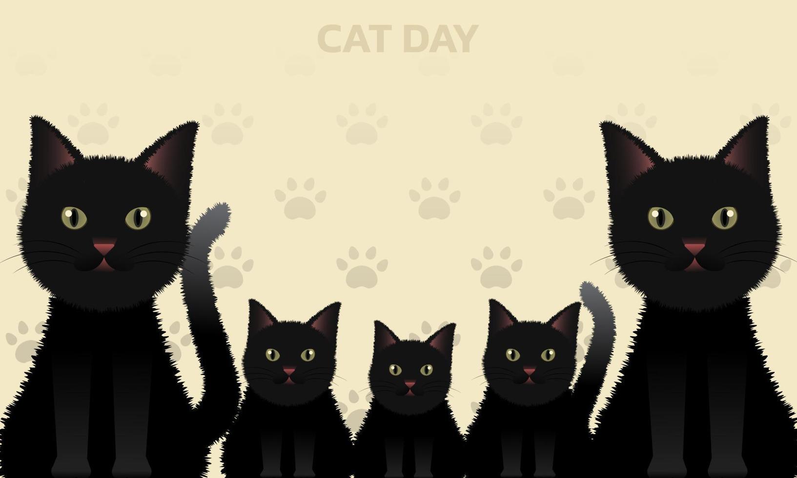 World Cat Day concept.International Cat Day. Holiday concept. Template for background, Web banner, card, poster vector