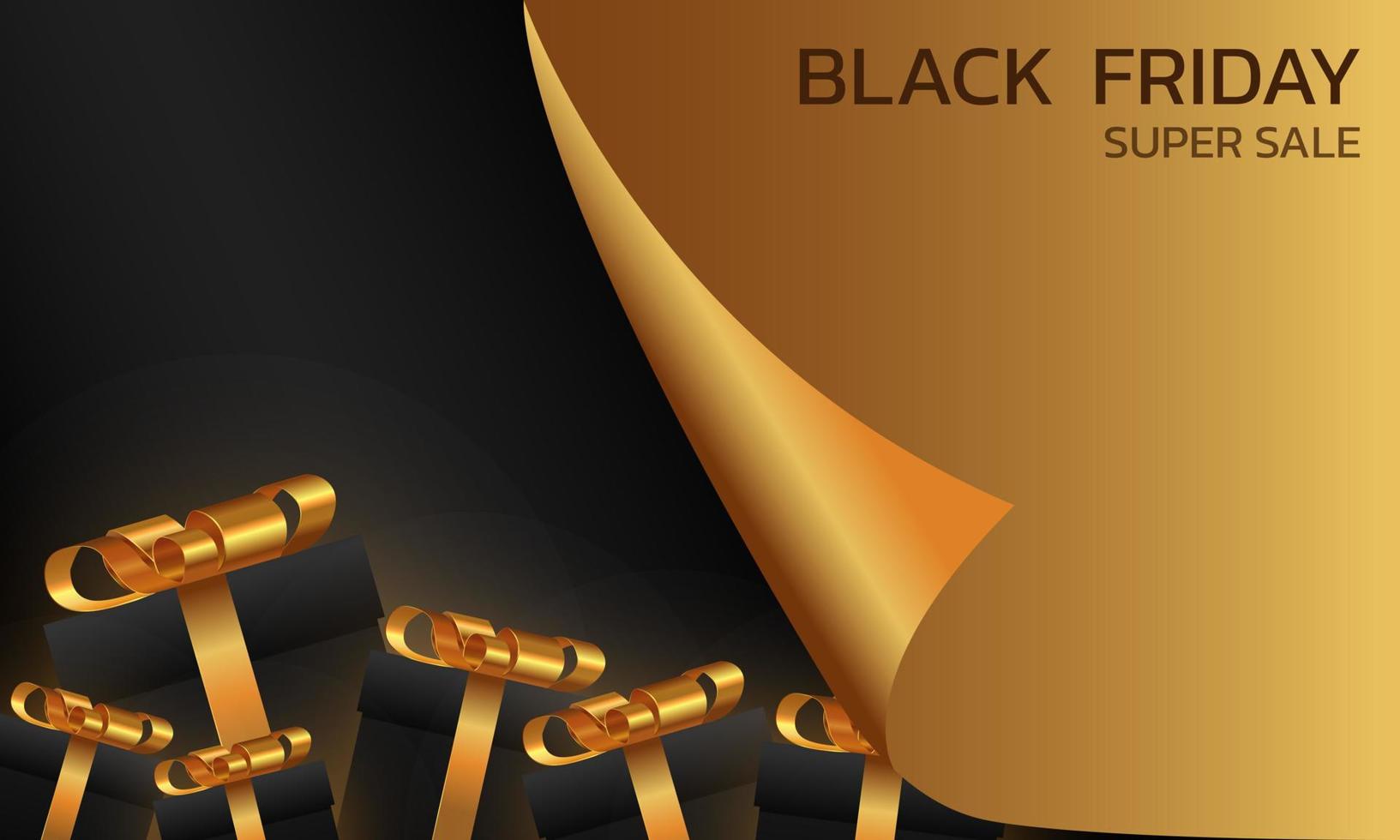 Black Friday Super Sale. Banner, poster on dark background. podium for sale. vector