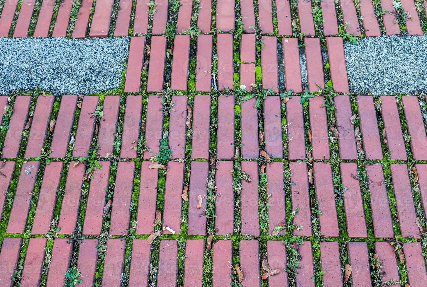 Detailed close up on old historical cobblestone roads and walkways photo