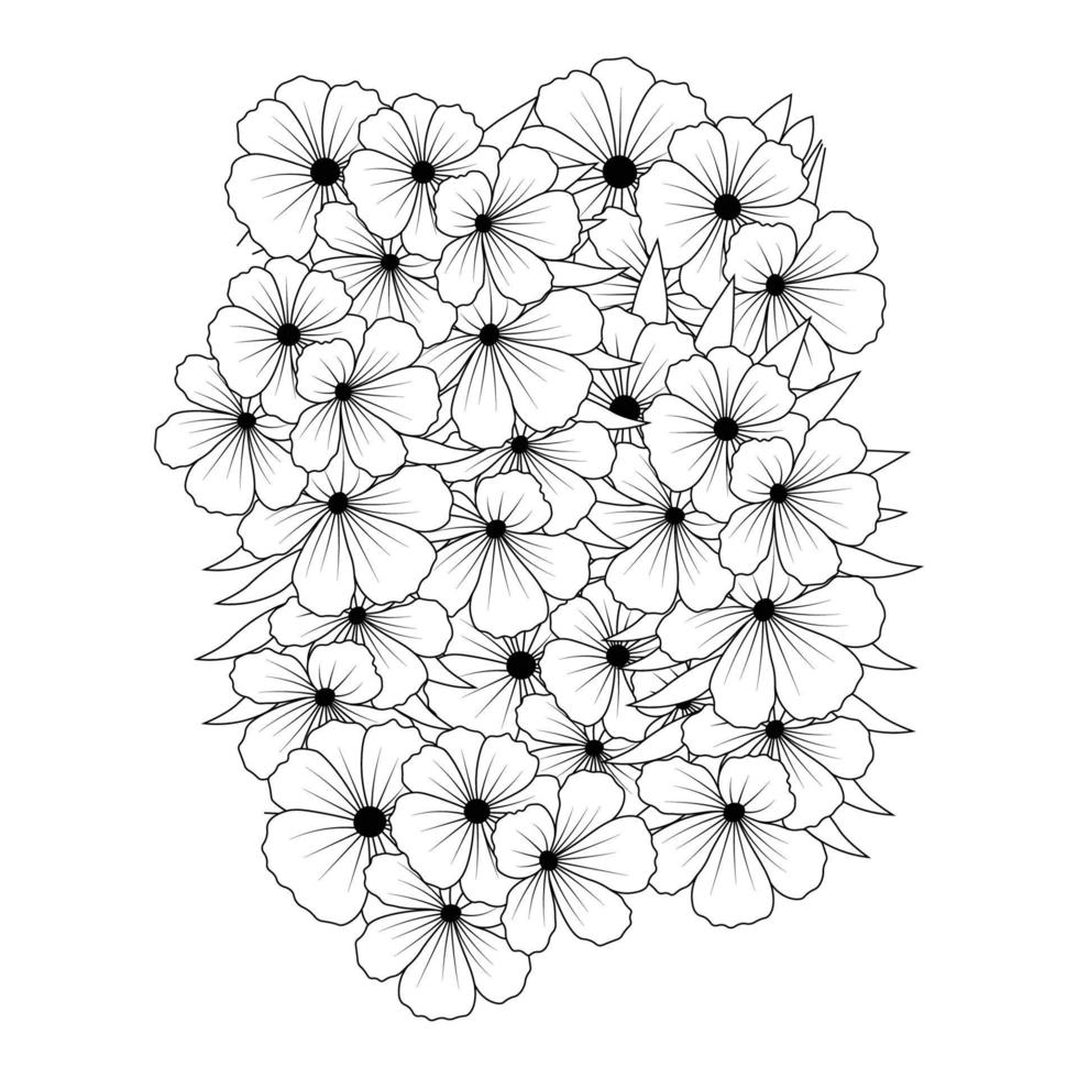 luxury doodle style illustration of decorative relaxation flower artwork drawing vector