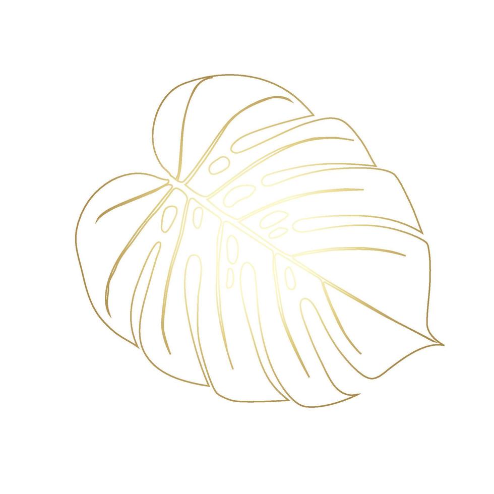 Monstera Deliciosa plant leaf from tropical forests isolated. Vector for greeting cards, flyers, invitations, web design