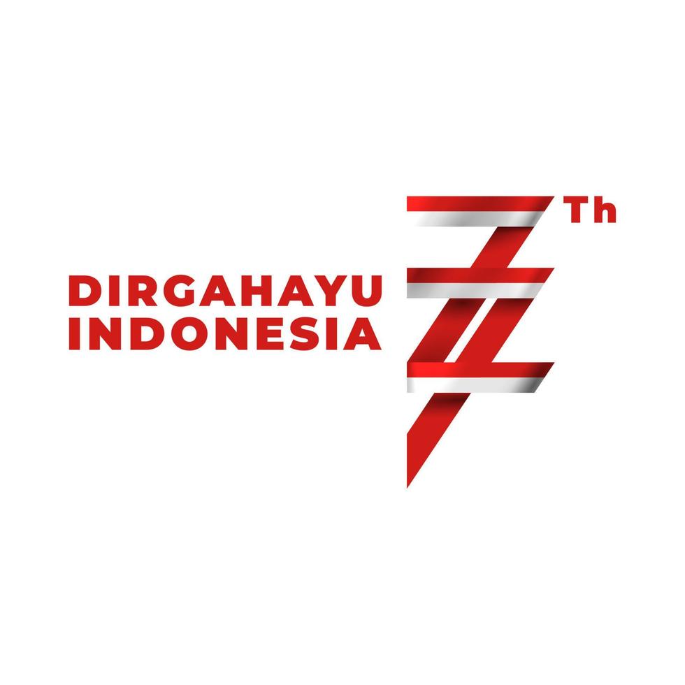Indonesia Independence day logo. Dirgahayu translates to longevity or long lived vector