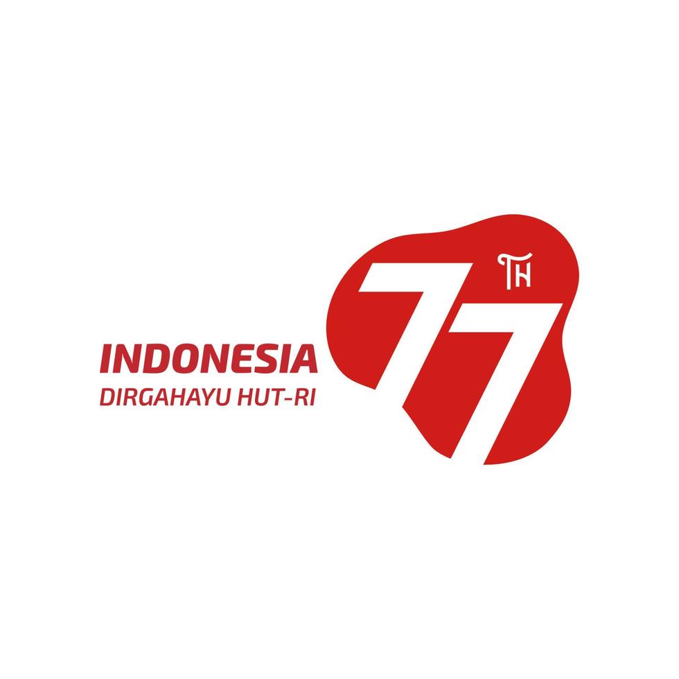 Logotipo del Día de la Independencia de Indonesia de 77 años. dirgahayu se traduce como longevidad o longevidad vector