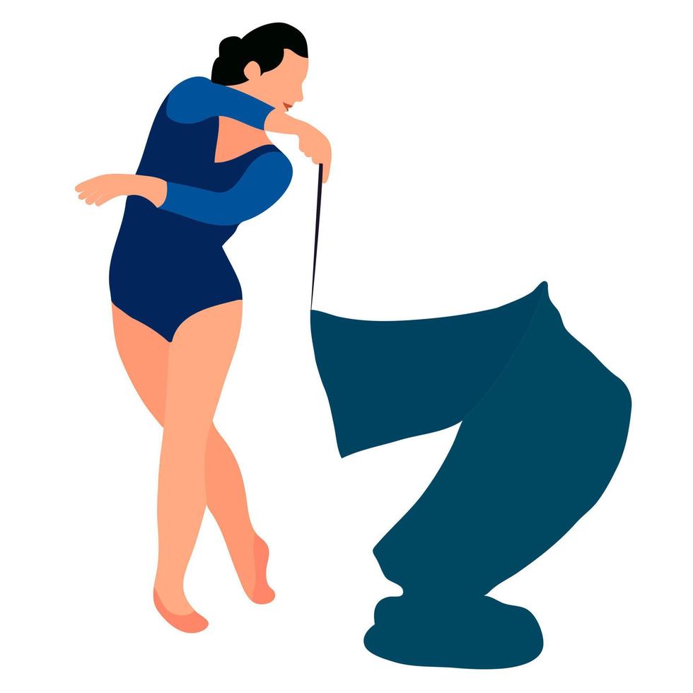 Athlete gymnast. Kind of sport. Flat style. Isolated vector