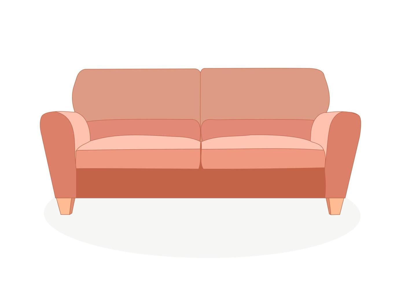 Fashionable comfortable stylish sofa. Object, model of furniture. Flat style. vector