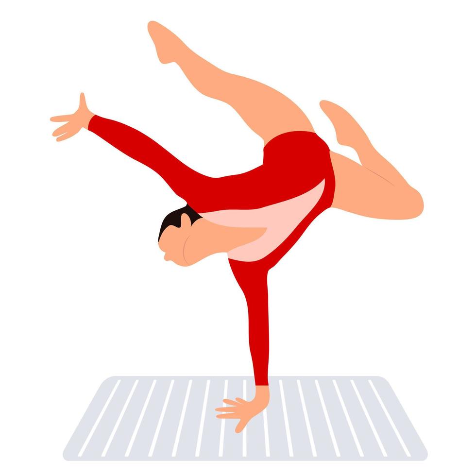 Athlete gymnast. Kind of sport. Flat style. Isolated vector