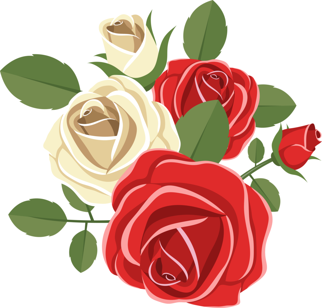 Rose elements clipart design illustration png