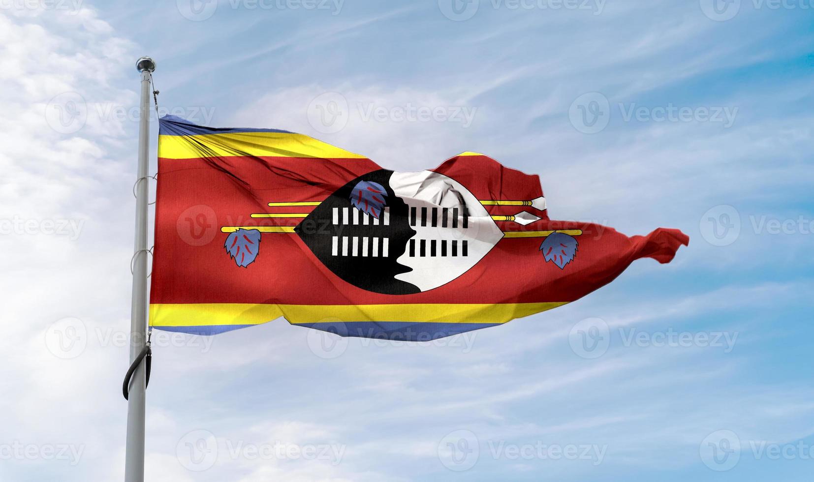 3D-Illustration of a Eswatini flag - realistic waving fabric flag.. photo