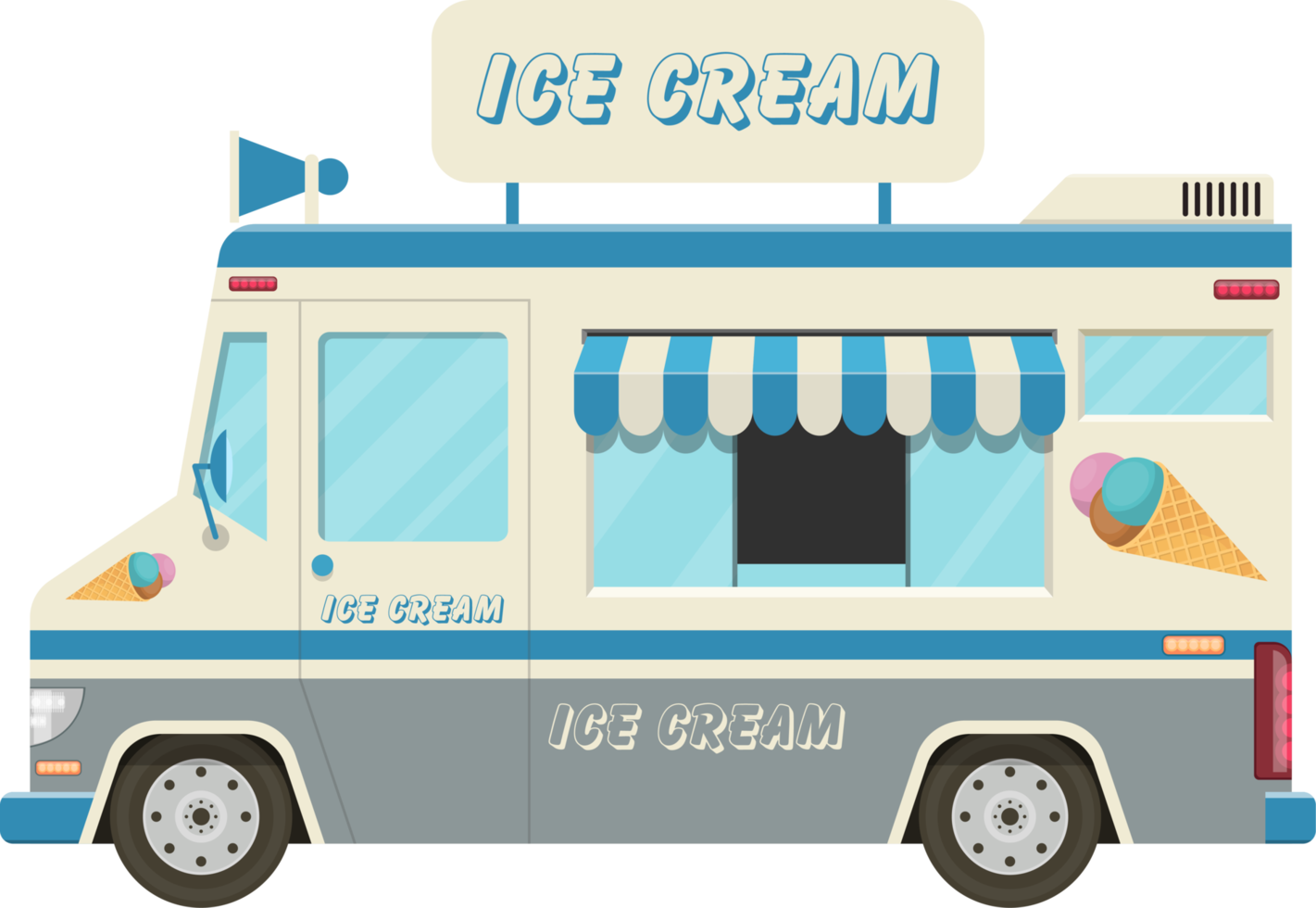 ilustração de design de clipart de sorvete png