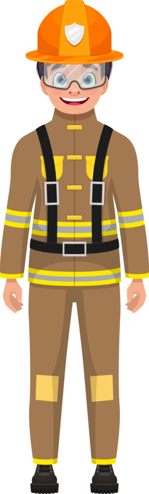 Boy firefighter clipart design illustration png