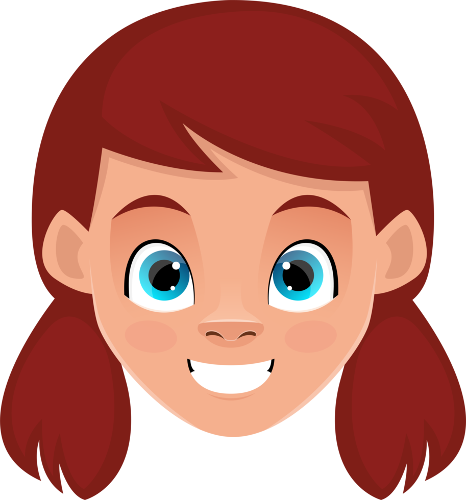 Little girl face expressions clipart design illustration png