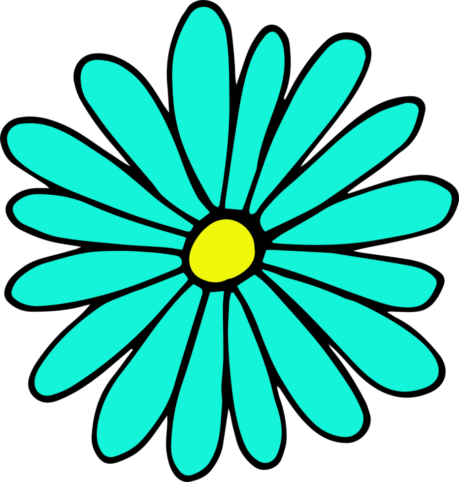 ilustração de design de clipart de flores desenhadas à mão png