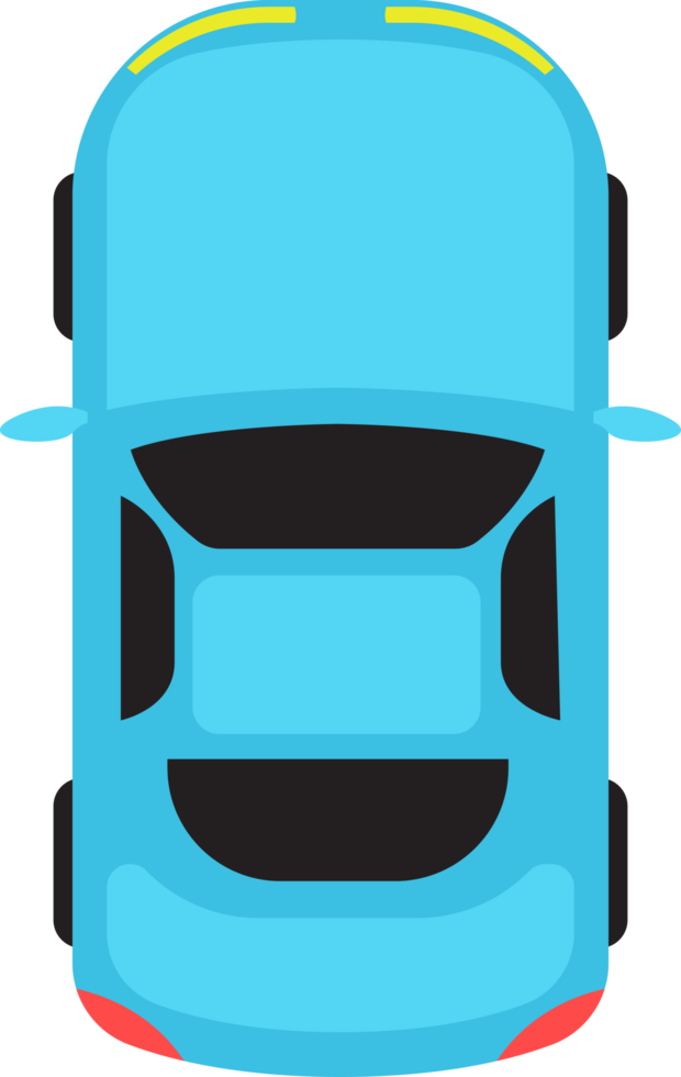 Car top view clipart design illustration png