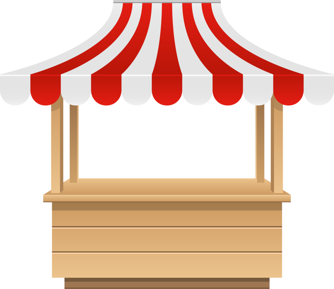 Empty market stall clipart design illustration png