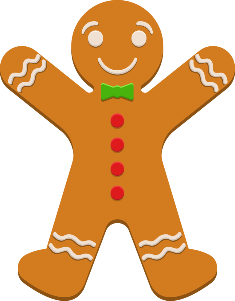 Gingerbread man clipart design illustration png