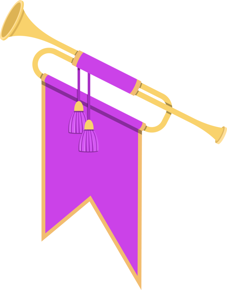 illustration de conception clipart trompette dorée png