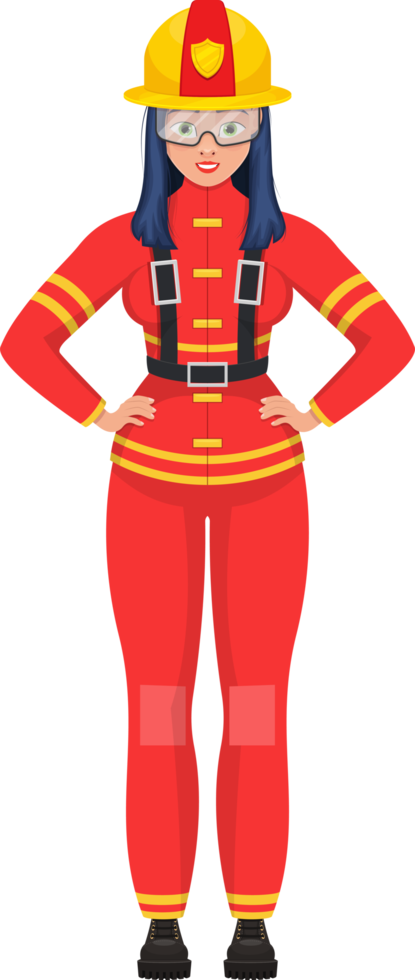 Woman firefighter clipart design illustration png