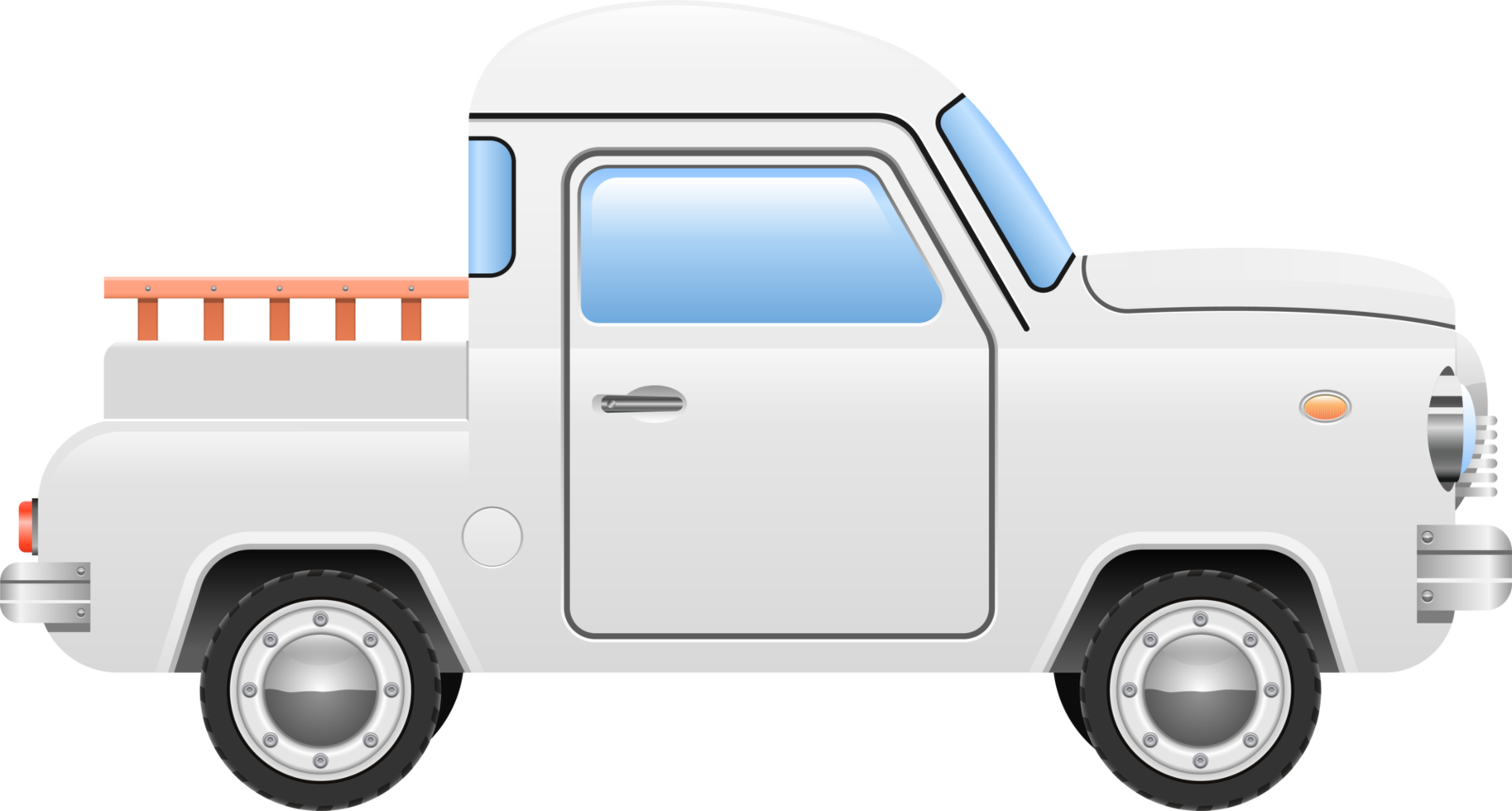 Retro pick-up car clipart design illustration png