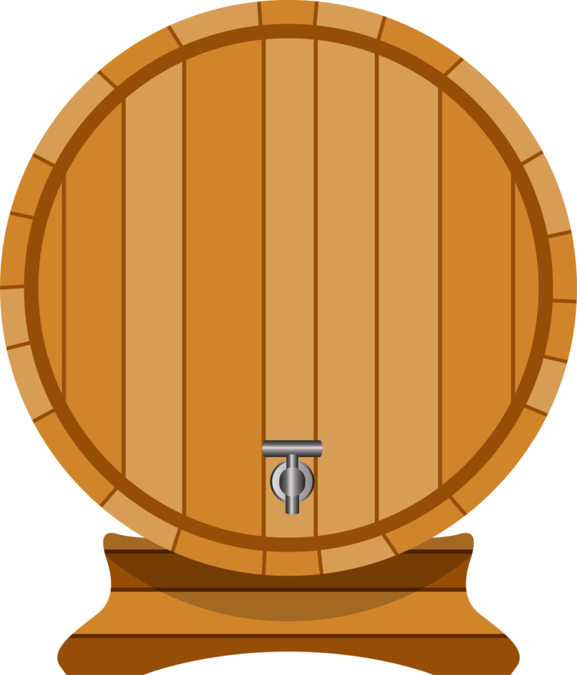 Wine barrel clipart design illustration png