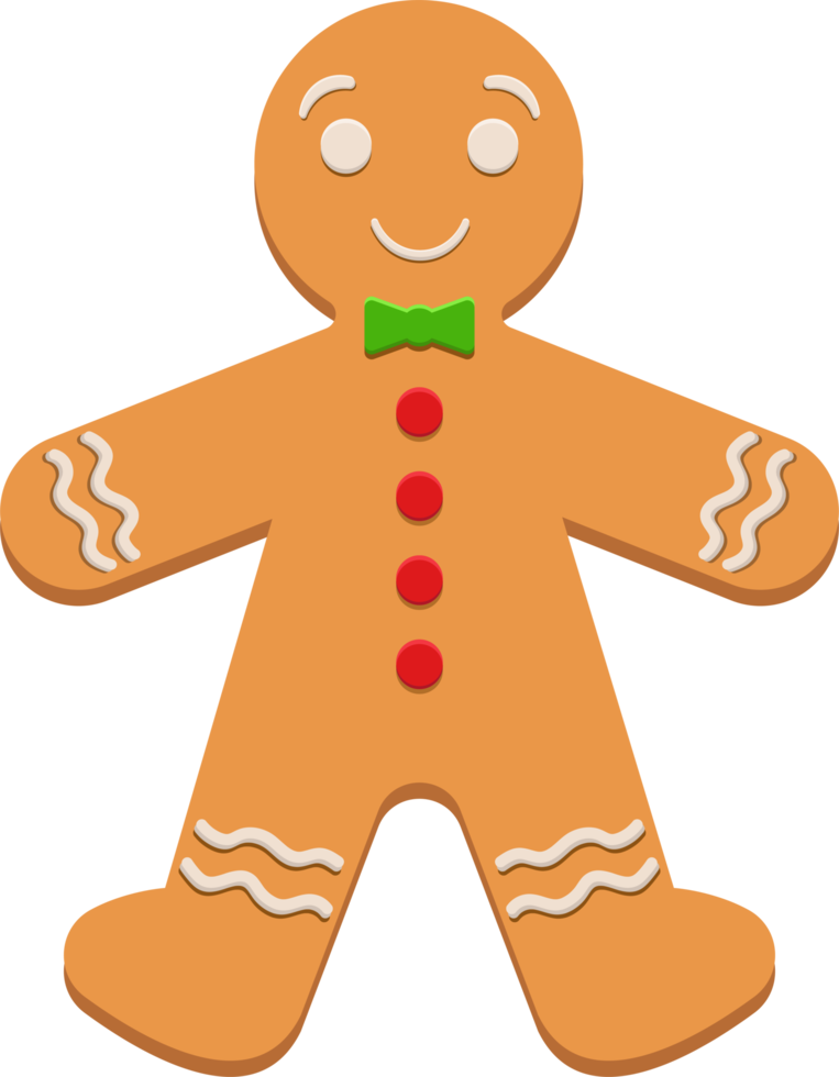 Gingerbread man clipart design illustration png