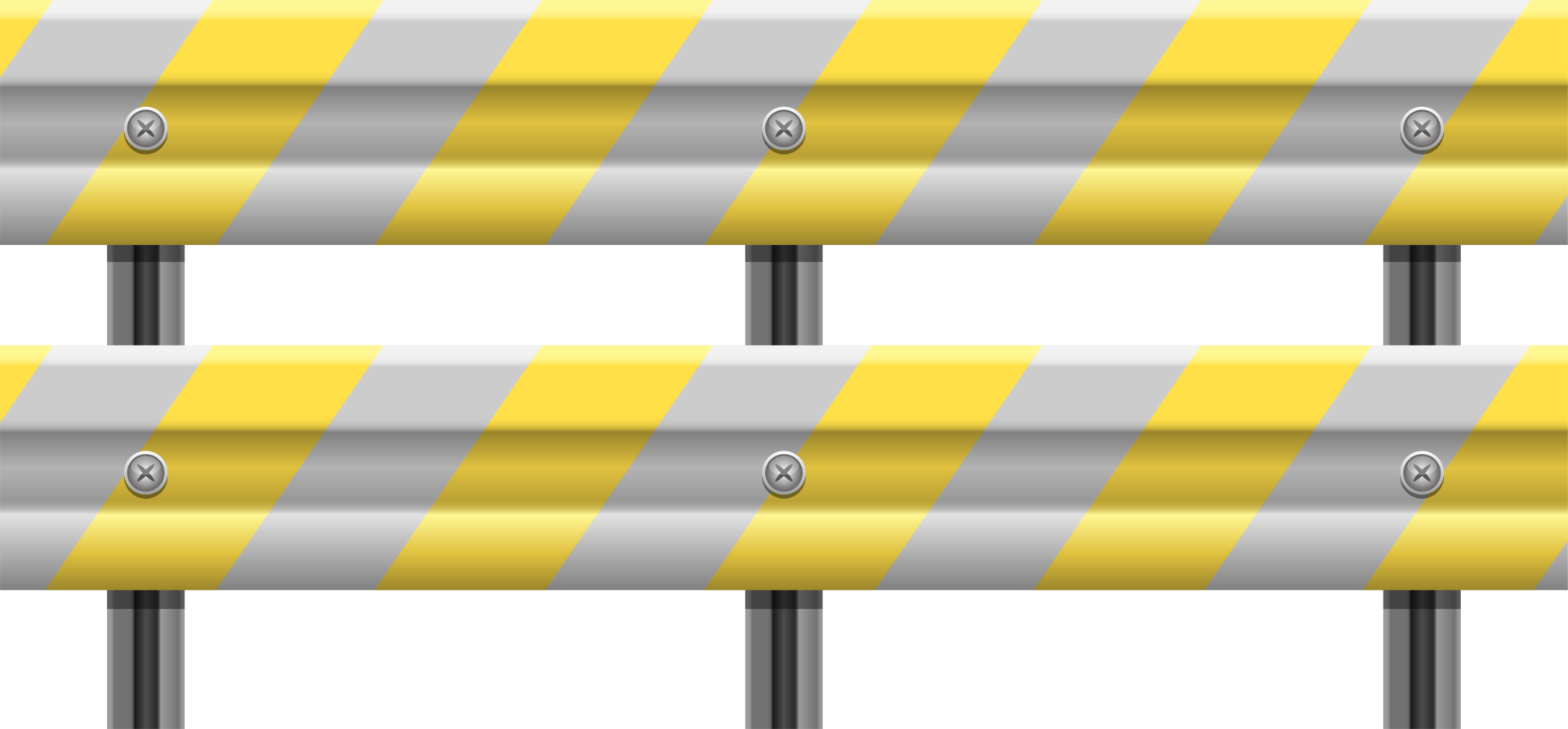 Metallic road barrier fence clipart design illustration png