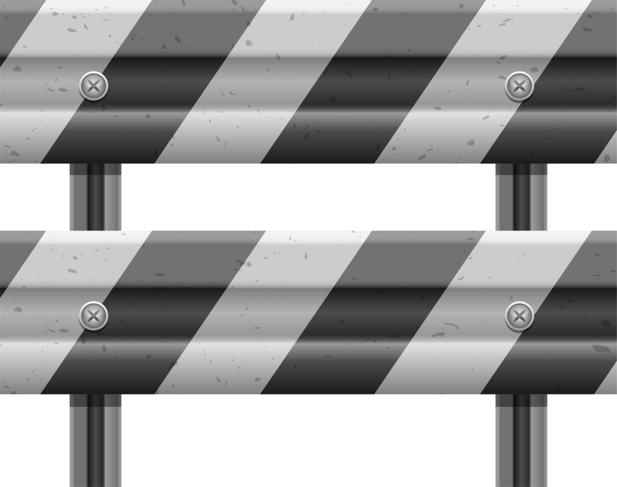 Metallic road barrier fence clipart design illustration png