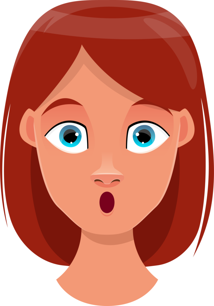 Woman face expression clipart design illustration png