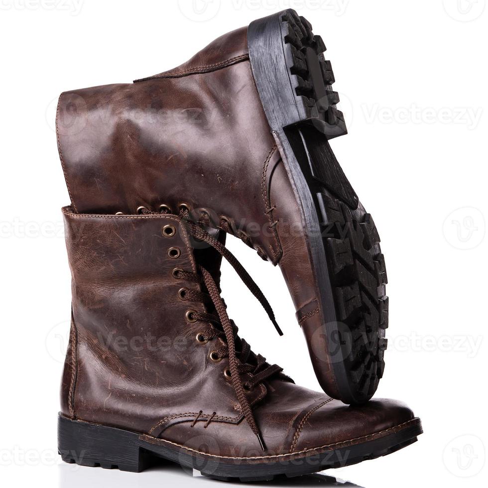 Closeup Leather boots photo