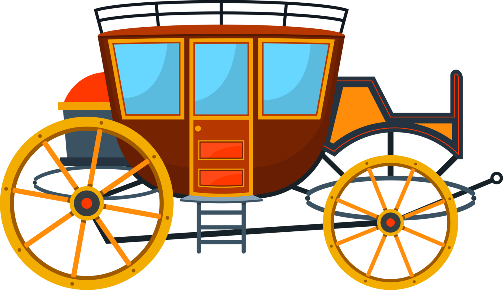 illustration de conception de clipart chariot rétro png