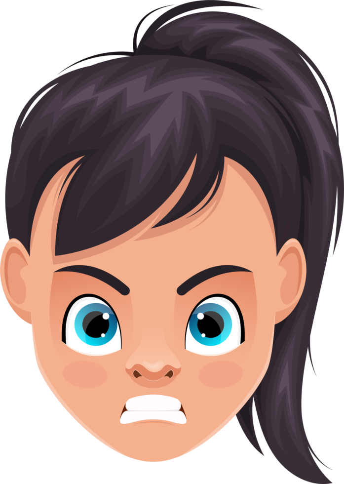 petite fille visage expressions clipart conception illustration png