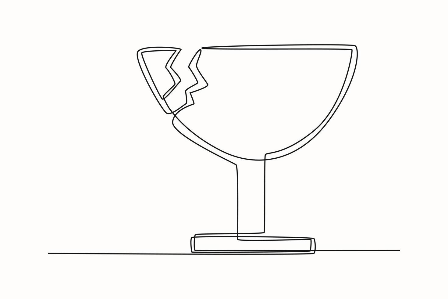 One continuous line drawing of fragile symbol. Warning Concept. Single