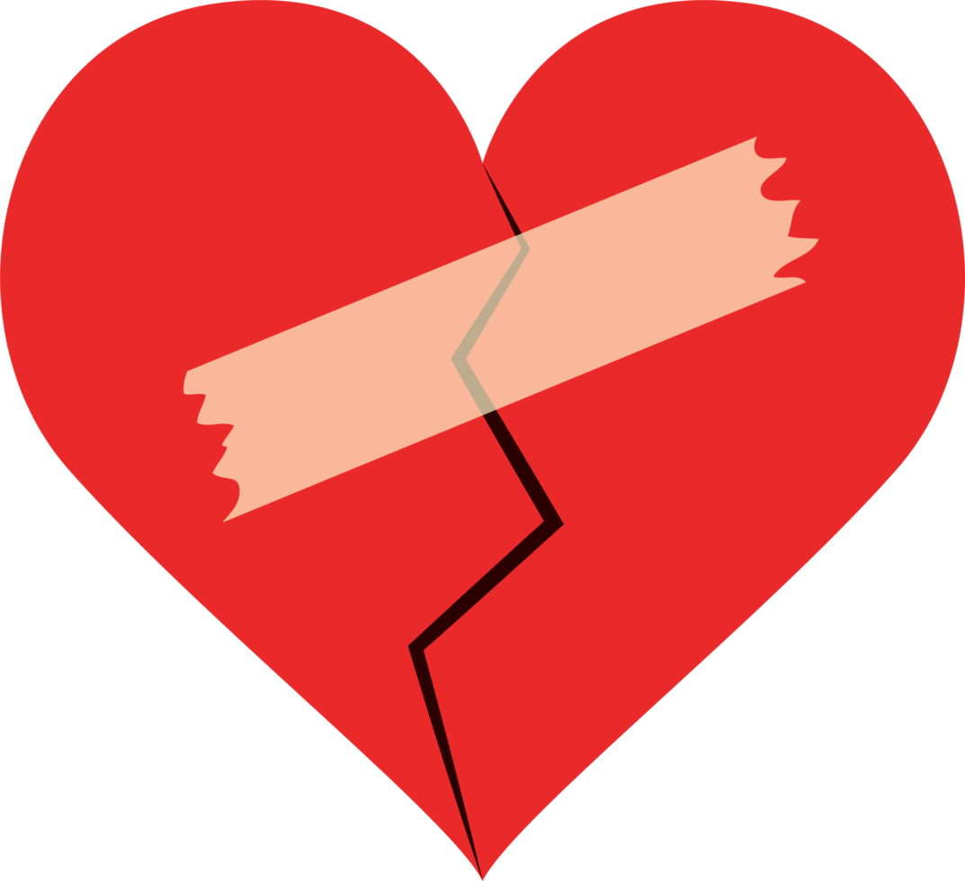 Broken heart clipart design illustration png