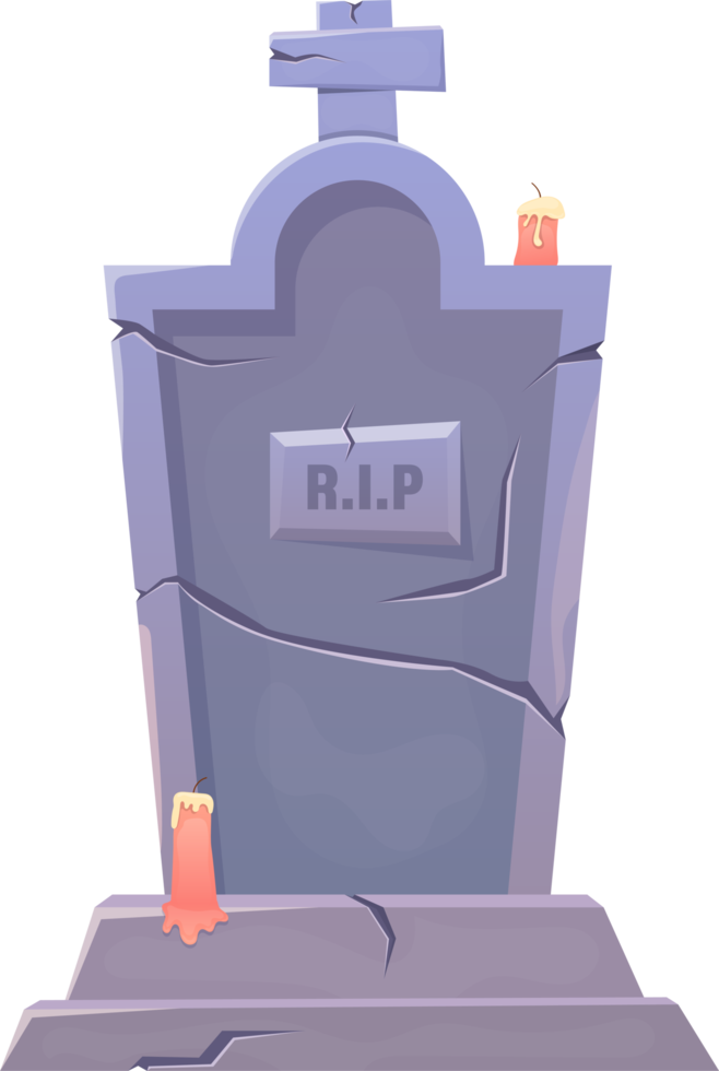 Grave stone clipart design illustration png