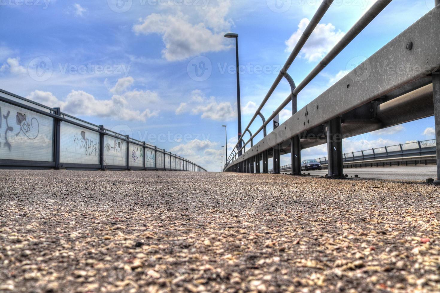 Different views at and from the big Kiel canal bridge in northern germany photo