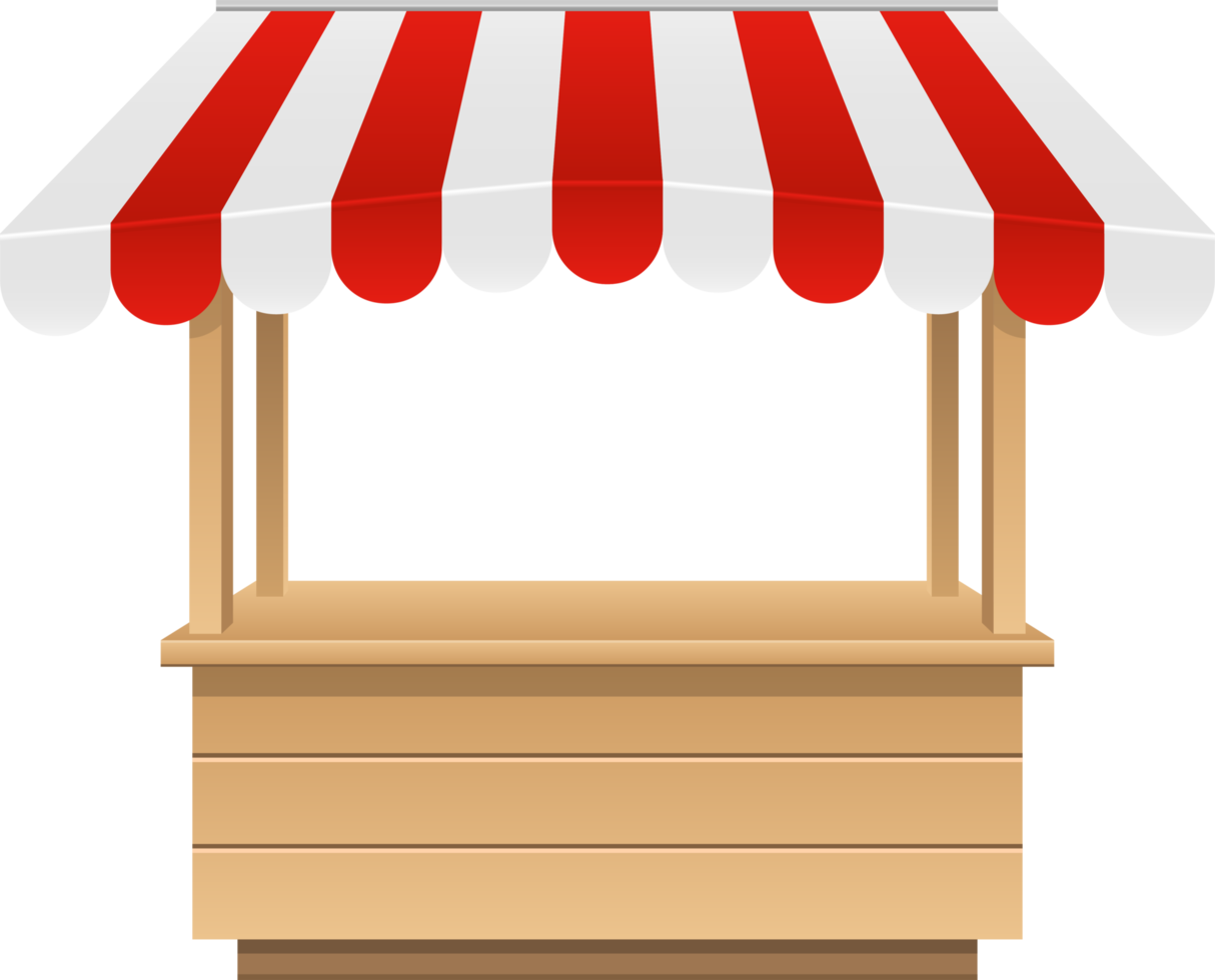 Empty market stall clipart design illustration png