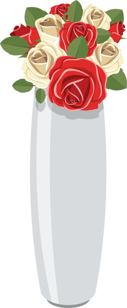 Vase with flower clipart design illustration png