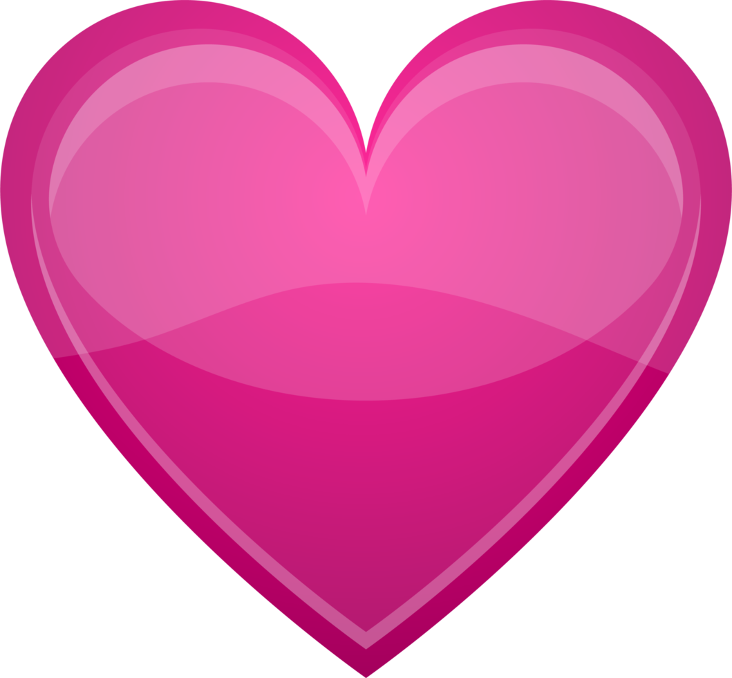 Shiny heart clipart design illustration png