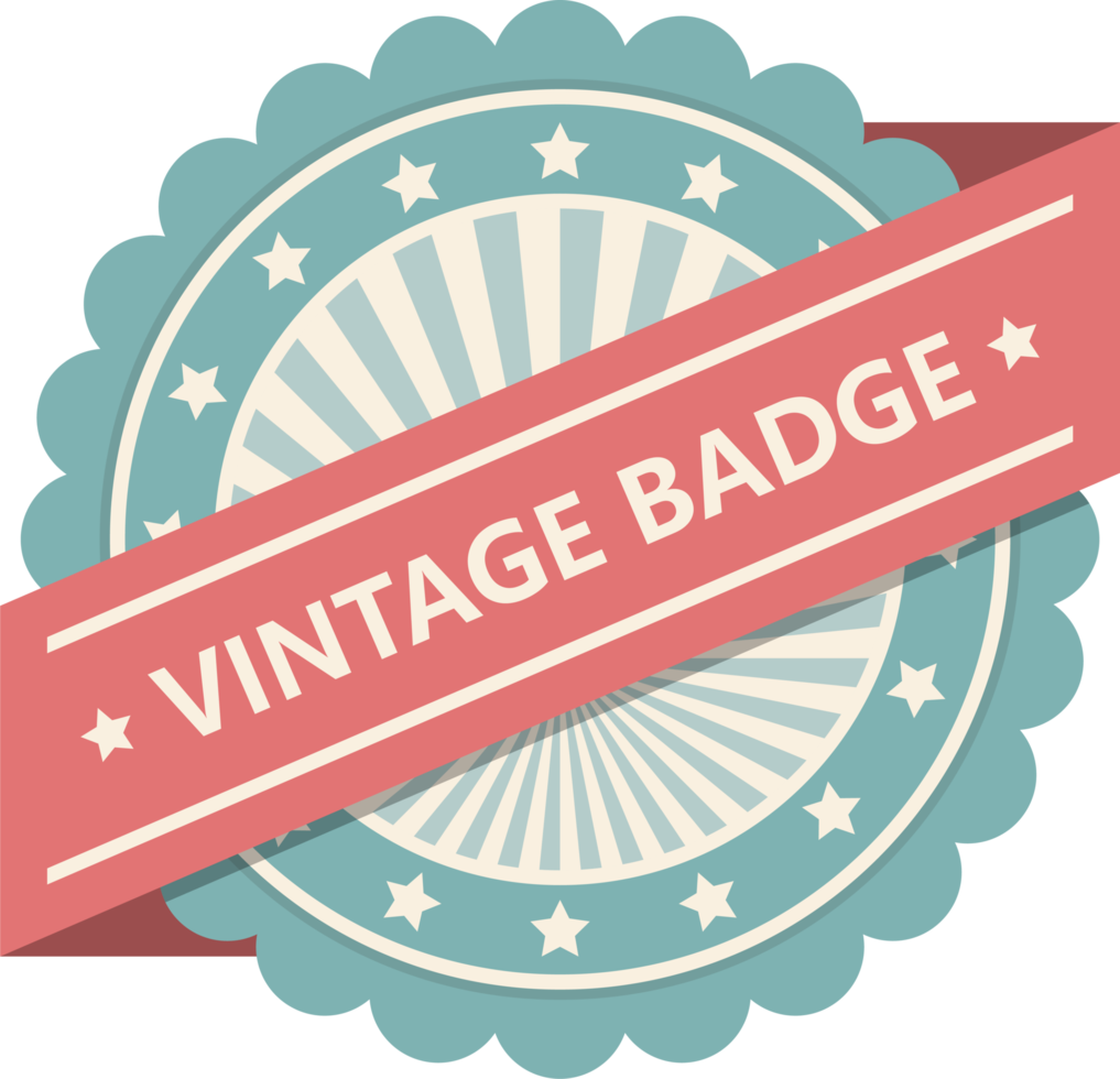 Vintage badge clipart design illustration png