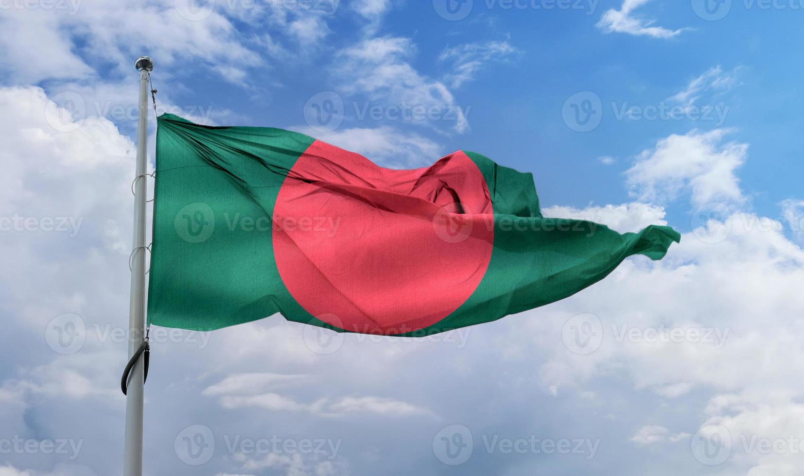 Bangladesh flag - realistic waving fabric flag photo