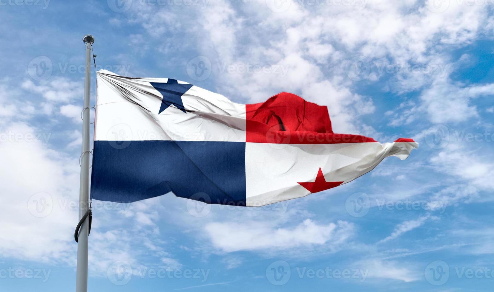 Panama flag - realistic waving fabric flag. photo