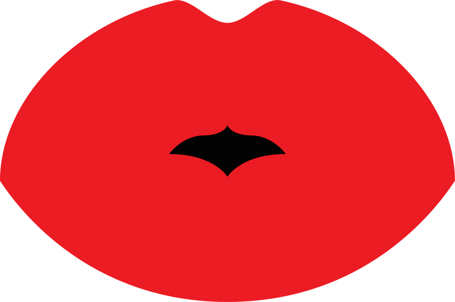 Woman red lips clipart design illustration png