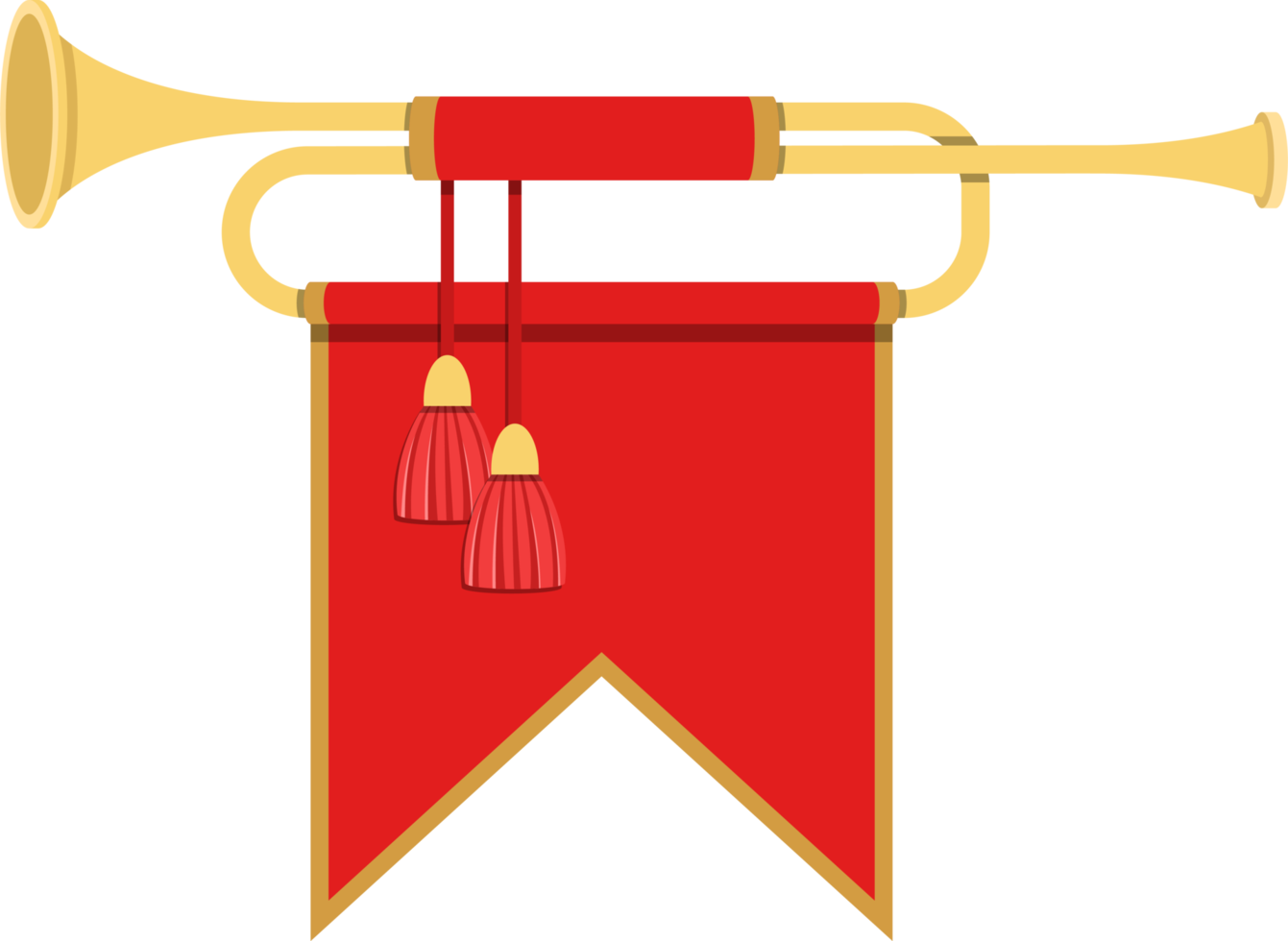 ilustração de design de clipart de trompete dourado png