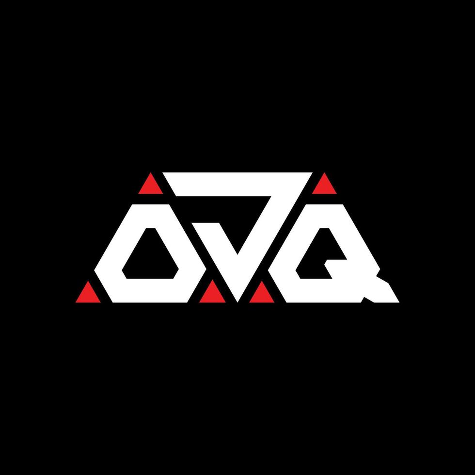 diseño de logotipo de letra triangular ojq con forma de triángulo. monograma de diseño del logotipo del triángulo ojq. plantilla de logotipo de vector de triángulo ojq con color rojo. logotipo triangular ojq logotipo simple, elegante y lujoso. ojq