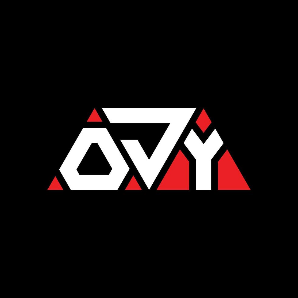 OJY triangle letter logo design with triangle shape. OJY triangle logo design monogram. OJY triangle vector logo template with red color. OJY triangular logo Simple, Elegant, and Luxurious Logo. OJY
